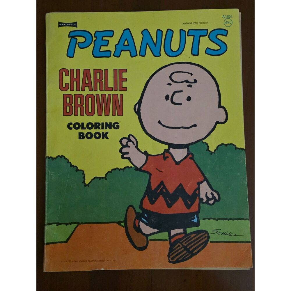 Vintage 1960s Peanuts Charlie Brown Coloring Book Saalfield Authorized Edition